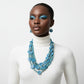 Tribal Turquoise Resin Bead Multi Layer Necklace