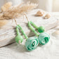 Mint Green Floral Garden Statement Bib Necklace