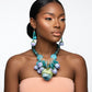 Turquoise Floral Garden Statement Bib Necklace