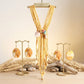 Marbled Mustard and Stone Bead Tassel Y Necklace