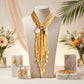Marbled Mustard and Stone Bead Tassel Y Necklace