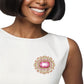 AKA Sorority Pink Green Radiant Pearl Brooch Pin