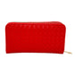 Zipper Wallet Red Woven Wristlet for Women