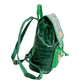 Backpack Green Croc Flap Bag Set for Women