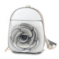 Mini Backpack Silver Flower Wallet Bag For Women