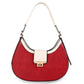 Shoulder Handbag Red Flap Rounded Bag for Women