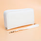 Zipper Wallet White Soft Grain for Women