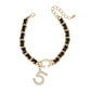 Anklet Black Woven Gold Chain No 5 for Women