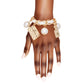 Bracelet White Woven Gold C No 5 Charms Women