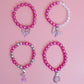 Breast Cancer Pink Pearl Fight 4 Pc Bracelets