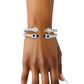 ZPB Blue Clear Crystal Cable Bangle Bracelet Set