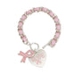Bracelets Silver Light Pink Hope Cancer Toggle