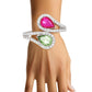 AKA Pink and Green Teardrop Crystal Cuff Bracelet