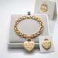 DST Gold 1913 Legacy Heart Lock Chain Bracelet