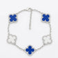 ZPB Royal Blue White Quatrefoil Clover Bracelet