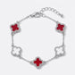 DST Red and White Quatrefoil Clover Bracelet