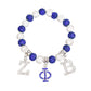 ZPB Sorority Blue White Bling Letter Bracelet