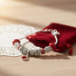 Silver Snake Chain Red Charm Women's Bracelet