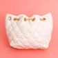 Mini Bucket White Quilted Parisian Lux Charm Bag
