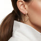 Open Hoop Classic Matte Gold Heart Earrings