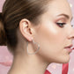 Open Hoop Classic Silver Heart Earrings