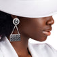 Black Quilted Bag Silver Earrings