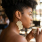 Yellow Iridescent Afro Girl Studs