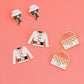3Pcs Designer-Inspired Lady Silhouette and Charm Stud Sets