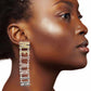 Silver Rhinestone MELANIN Link Earrings