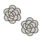 Studs White Flower Rhinestone Fabric Earrings