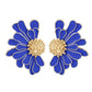 Studs Blue Half Daisy Flower Earrings for Women