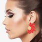 Studs Red Half Daisy Flower Earrings for Women