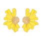 Studs Yellow Half Daisy Flower Earrings for Women