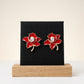 Delta Sigma Theta Red Enamel Flower Stud Earrings