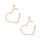 Dangle Gold Med Pave Open Heart Earrings for Women