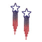 Fringe Earrings Star USA Bling for Women