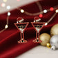 Stud Gold Tipsy Santa Red Martini Xmas Earrings