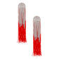 Tassel Red Long Fringe Glam Earrings for Women