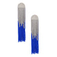 Tassel Royal Blue Long Fringe Glam Earrings Women