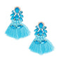 Tassel Blue Crystal Medium Earrings for Women