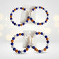 Gold Blue 2in Stone Ball Hoops