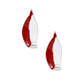 DST Sorority Curved Leaf Red White Painted Studs