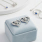 ZPB Sorority Heart Blue Clear Bling Stud Earrings