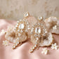 Gold Arched Glass Crystal Chandelier Earrings