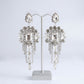 Silver Arched Glass Crystal Chandelier Earrings