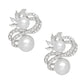Clip On High End Silver Ribbon Pearl Earrings