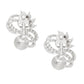 Clip On High End Silver Ribbon Pearl Earrings