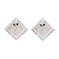 AKA Pink Wave Silver Framed Art Clip On Earrings