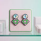 AKA Glass Crystal Geometric Gem Clip On Earrings