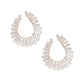 Stud Gold Baguette Crystal Teardrop Earrings Women